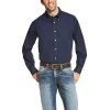 Ariat Men's Long Sleeve Button Up Shirt - Navy Blue -Guadalajara Western Wear 10020330 front