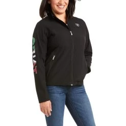 Ariat Classic Team Softshell MEXICO Jacket (BLACK) -Guadalajara Western Wear 10031428 03