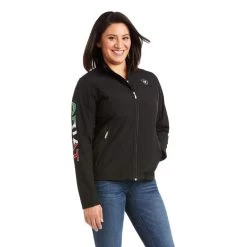 Ariat Classic Team Softshell MEXICO Jacket (BLACK) -Guadalajara Western Wear 10031428 back