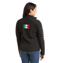 Ariat Classic Team Softshell MEXICO Jacket (BLACK) -Guadalajara Western Wear 10031428 front