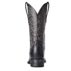 Ariat Black Women Round Up Remuda Wide Square Toe Western Boot -Guadalajara Western Wear 10034024 heel