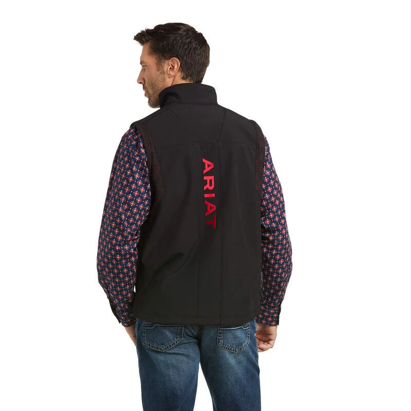 Ariat Vernon Vent Softshell Men's Vest - Black/Red 7 Ariat Vernon Vent Softshell Men's Vest - Black/Red - Image 5