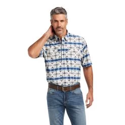 Ariat Ventek Twilight Blue Serape Classic Short Sleeve Shirt -Guadalajara Western Wear 10039447 front