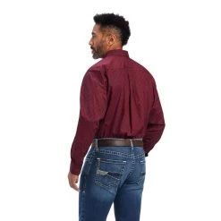 Ariat Nyles Tango Red Classic Fit Long Sleeve Shirt -Guadalajara Western Wear 10041556 back