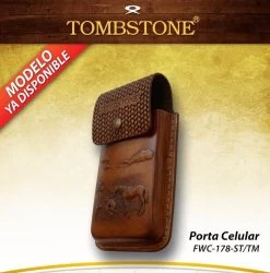 Tombstone Honey Leather Tooled Ranch Cell Phone Case