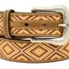 Ariat Western Belt Womens Diamond 1 1/2" Single Keeper Brown