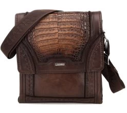 Cuadra Porto Maple Caiman Belly Messenger Bag