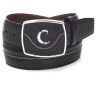 Cuadra Black Modern Leather Belt -Guadalajara Western Wear CV414RS BLK 2T