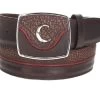 Cuadra Brown Modern Leather Belt -Guadalajara Western Wear CV414RS BR 2T