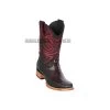 Los Altos Black Cherry Ostrich Leg & Deer Wide Square Toe Cowboy Boots -Guadalajara Western Wear GDL 2 BOOTS WEBSITE 2020 124