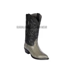 Los Altos Gray Ostrich Leg J Toe Cowboy Boots