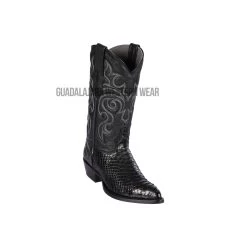 Los Altos Black Python J Toe Cowboy Boots