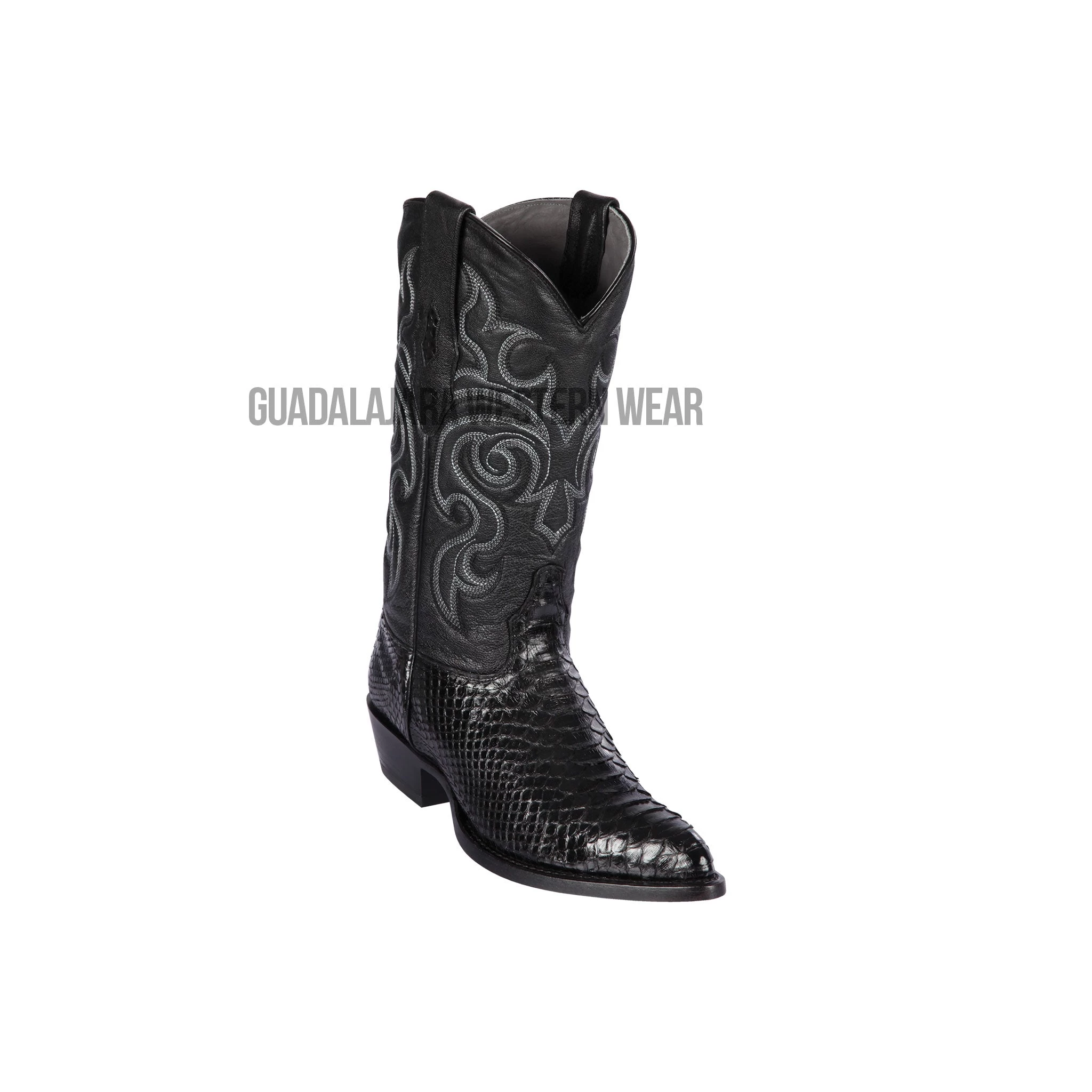 Los Altos Black Python J Toe Cowboy Boots 3 Los Altos Black Python J Toe Cowboy Boots