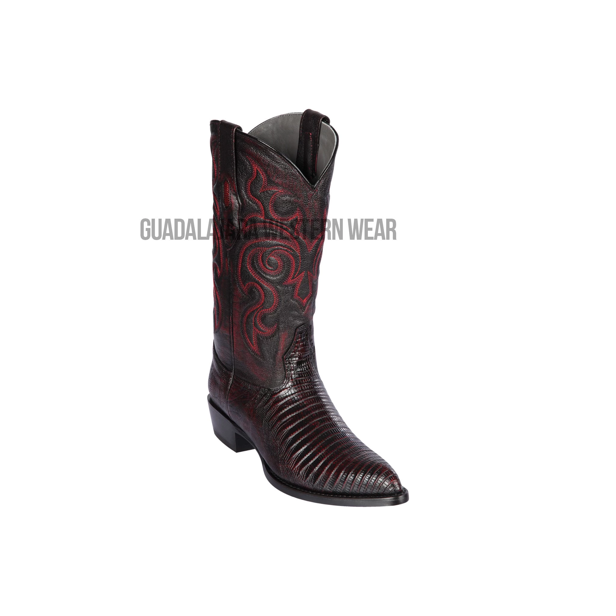 Los Altos Black Cherry Teju J Toe Cowboy Boots 3 Los Altos Black Cherry Teju J Toe Cowboy Boots