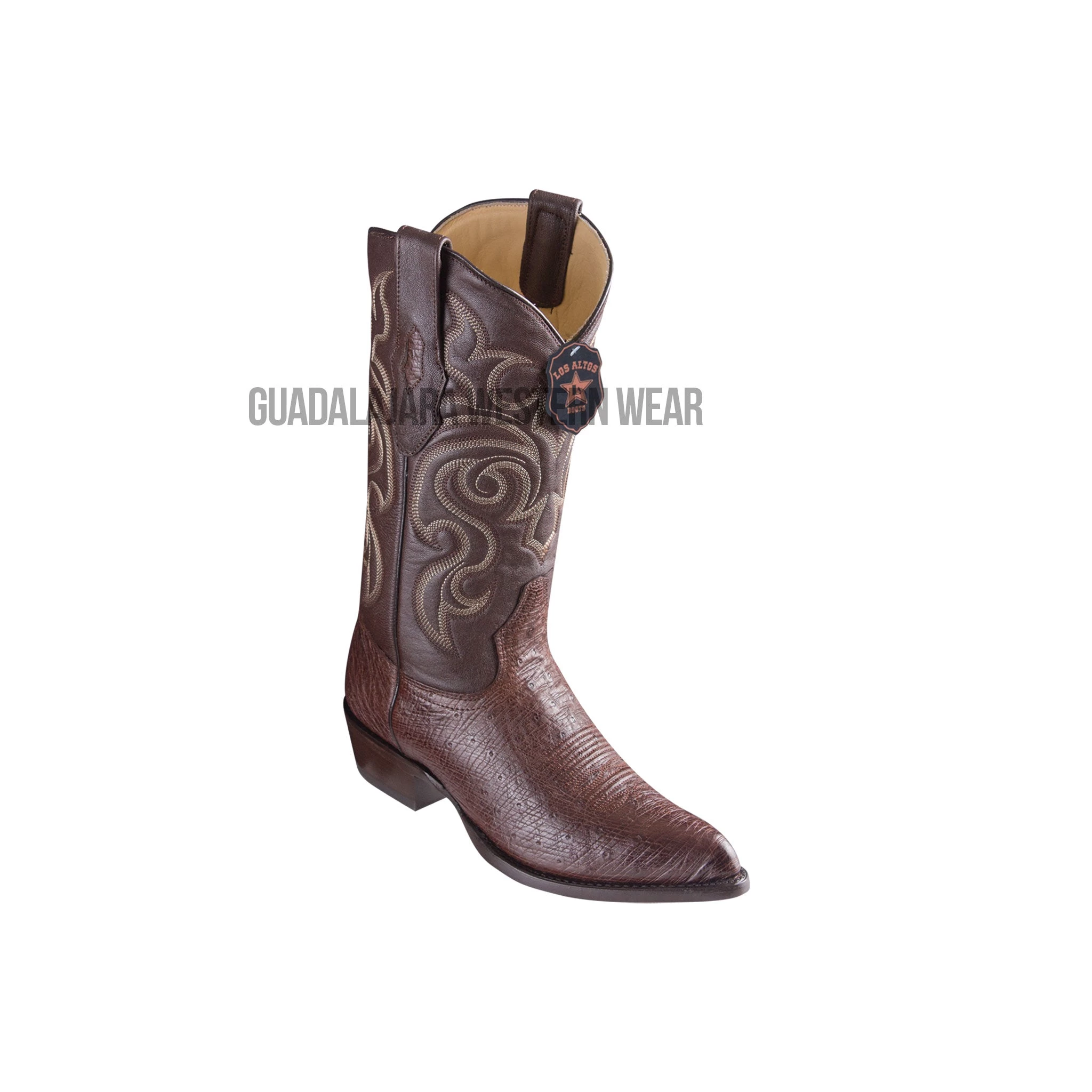 Los Altos Brown Ostrich Belly J Toe Cowboy Boots 3 Los Altos Brown Ostrich Belly J Toe Cowboy Boots