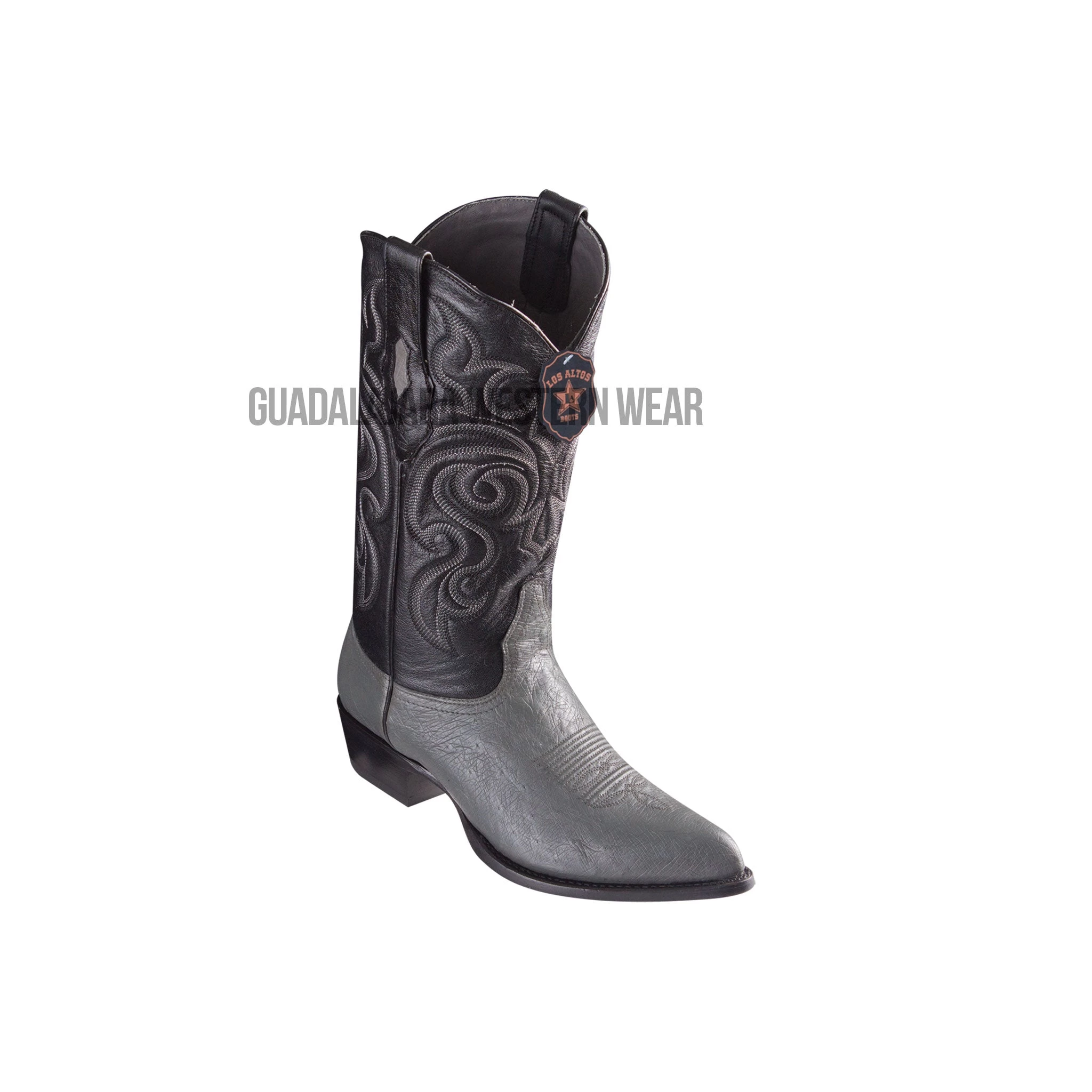 Los Altos Gray Ostrich Belly J Toe Cowboy Boots 3 Los Altos Gray Ostrich Belly J Toe Cowboy Boots