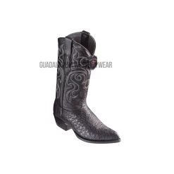 Los Altos Black Ostrich Belly J Toe Cowboy Boots