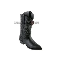 Los Altos Black Grisly J Toe Cowboy Boots