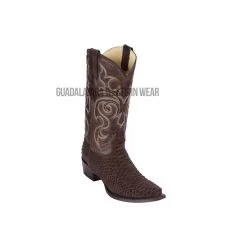 Los Altos Brown Suede Finish Python Snip Toe Cowboy Boots