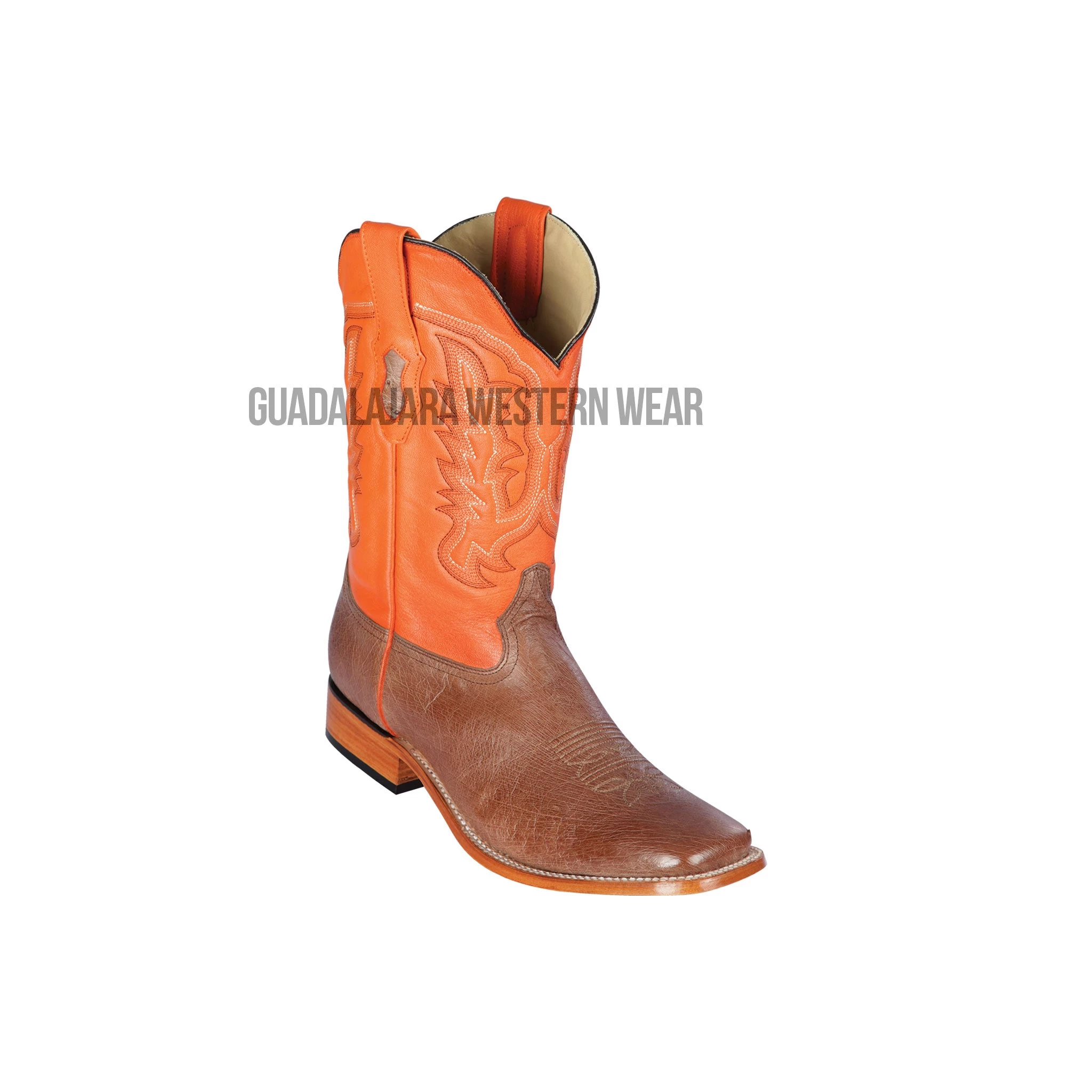 Los Altos Mocha Ostrich Belly Wide Square Toe Cowboy Boots 3 Los Altos Mocha Ostrich Belly Wide Square Toe Cowboy Boots