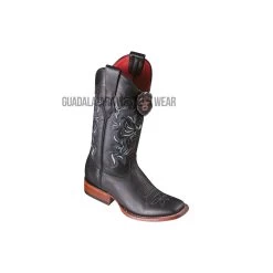 Los Altos Black Grisly Wide Square Toe Women Western Boot