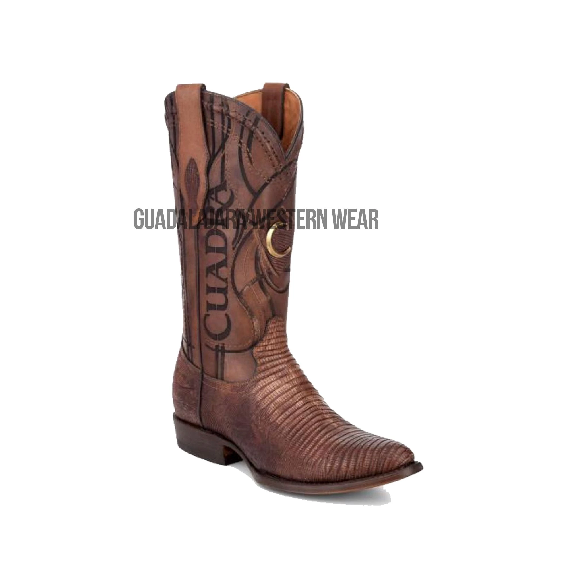 Cuadra Antique Honey Lizard Semi Oval Toe Cowboy Boots 3 Cuadra Antique Honey Lizard Semi Oval Toe Cowboy Boots