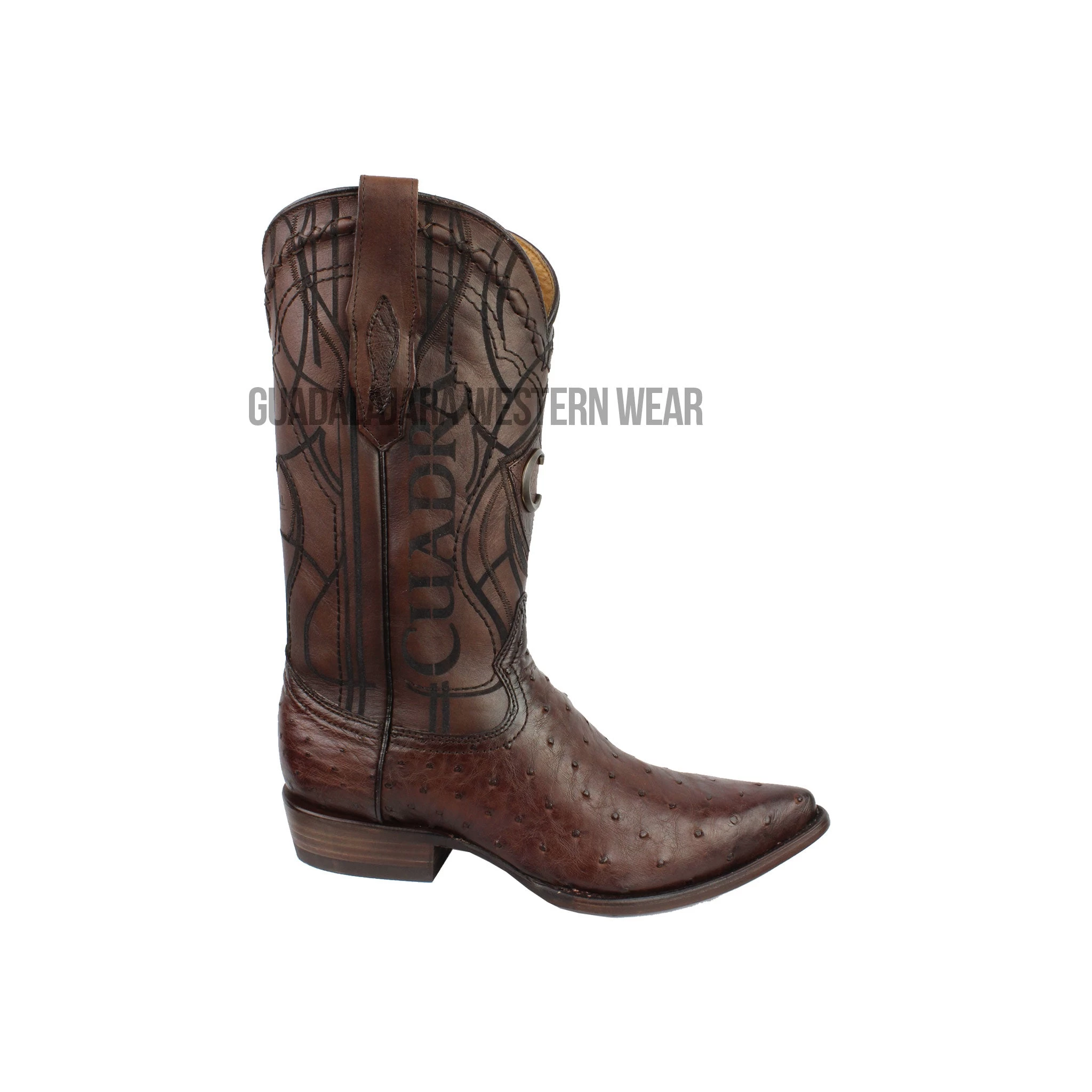 Cuadra Ostrich Flame Brown J Toe Cowboy Boots 4 Cuadra Ostrich Flame Brown J Toe Cowboy Boots - Image 2