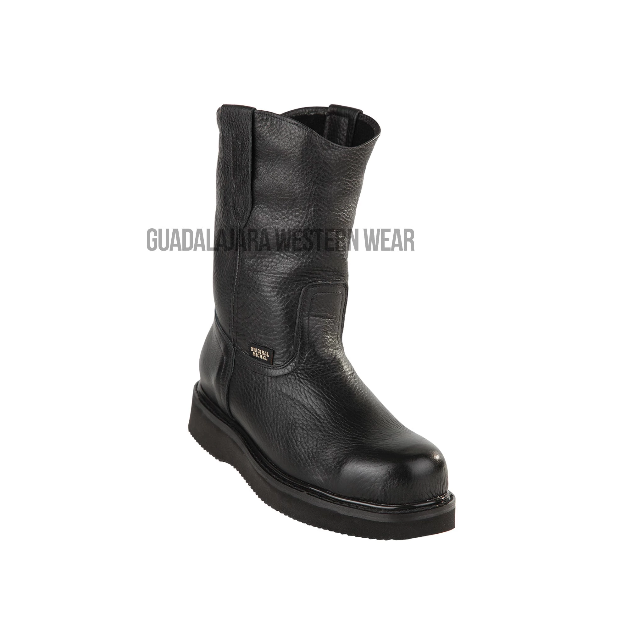 Original Michel Boots Men's Pull On Work Boot Black Steel Toe 3 Original Michel Boots Men's Pull On Work Boot Black Steel Toe