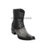 Los Altos Faded Gray Caiman Belly European Square Toe Ankle Boot -Guadalajara Western Wear GDL JAN 2 BOOTS WEBSITE 2020 107