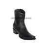 Los Altos Black Ostrich Belly European Square Toe Ankle Boot -Guadalajara Western Wear GDL JAN 2 BOOTS WEBSITE 2020 137