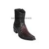 Los Altos Black Cherry Caiman Tail & Deer European Square Toe Ankle Boot -Guadalajara Western Wear GDL JAN 2 BOOTS WEBSITE 2020 149