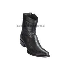 Los Altos Black Rowstone Stingray & Deer European Square Toe Ankle Boot