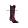 Los Altos Faded Burgundy Caiman Belly European Square Toe Cowboy Boots -Guadalajara Western Wear GDL JAN 2 BOOTS WEBSITE 2020 4