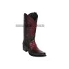 Los Altos Faded Burgundy Caiman Belly & Deer European Square Toe Cowboy Boots -Guadalajara Western Wear GDL JAN 2 BOOTS WEBSITE 2020 66