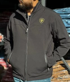 Ariat NEW Men’s Blk/Gold Soft-Shell Jacket -Guadalajara Western Wear IMG 04892
