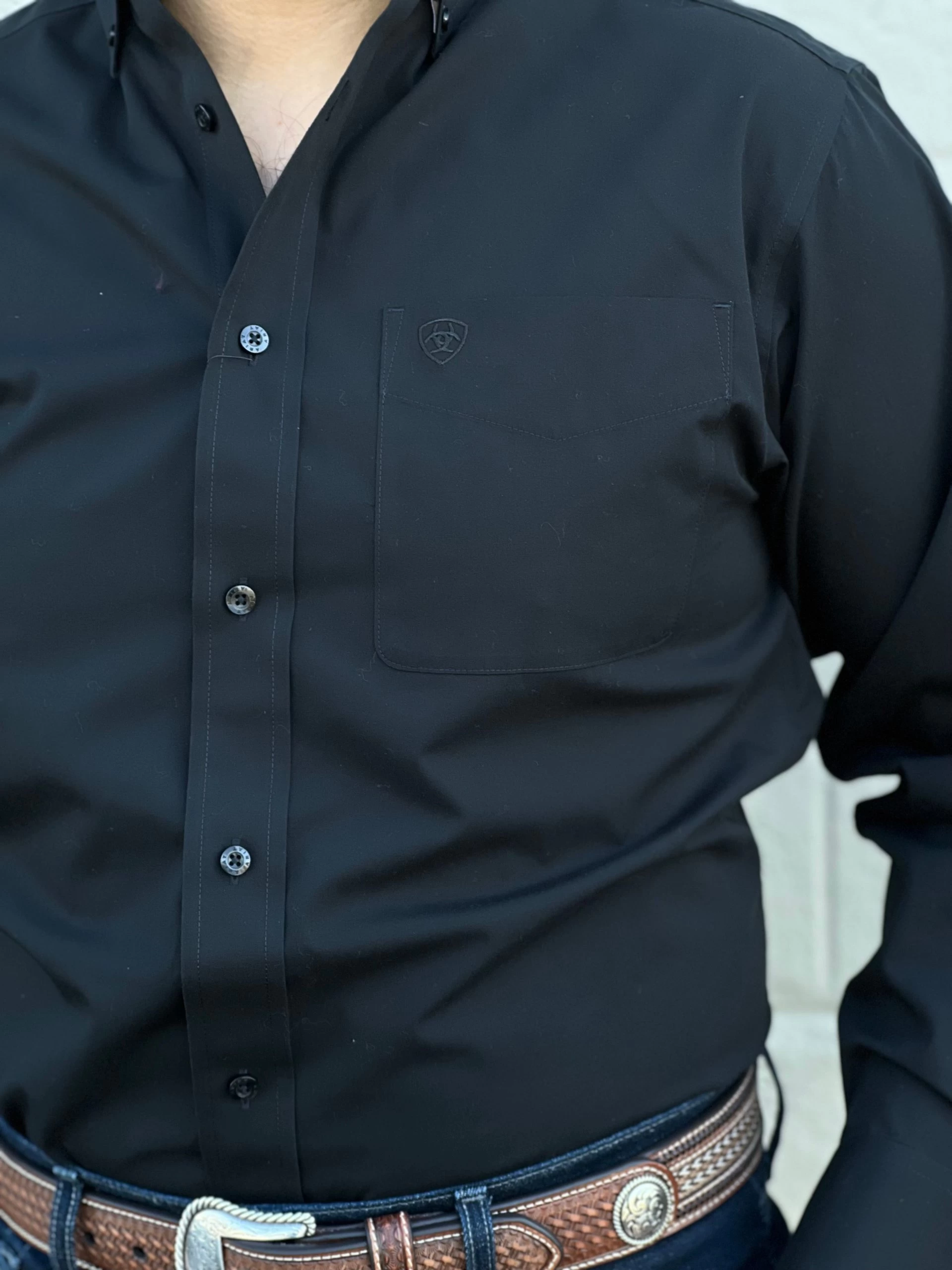 Ariat Solid Black Classic Fit Shirt 4 Ariat Solid Black Classic Fit Shirt - Image 2