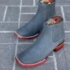 Los Altos Nobuk Charcoal Wide Square Toe Botin Charro -Guadalajara Western Wear IMG 0570