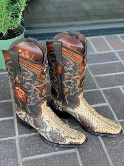 Los Altos Oryx Python European Square Toe Cowboy Boots 7 Los Altos Oryx Python European Square Toe Cowboy Boots -Guadalajara Western Wear IMG 0594