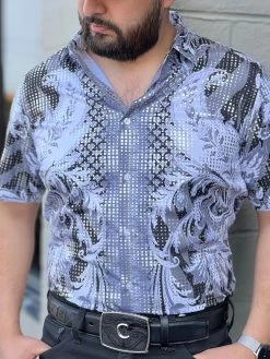 Platini Men's Digital Print Short Sleeve Shirt - FPS8638