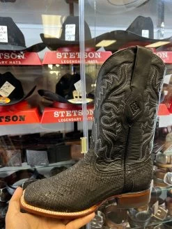 Black Finish Python Wide Square Toe Cowboy Boots -Guadalajara Western Wear IMG 0944