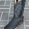 Black Finish Python Wide Square Toe Cowboy Boots -Guadalajara Western Wear IMG 0949
