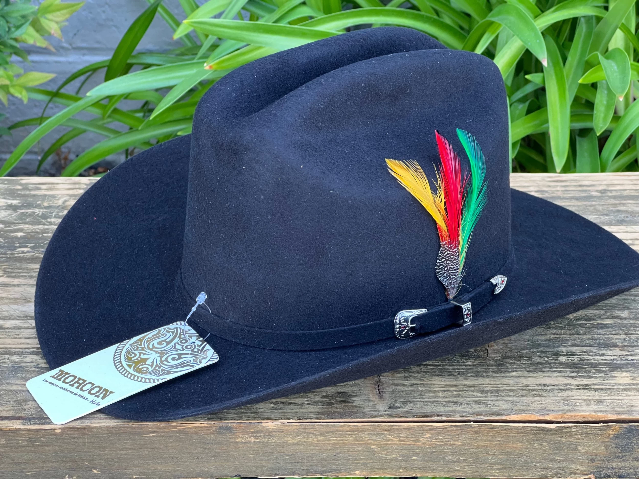 Tejana (Lana Fina) 20x Copa Alta Falda 3.5" Marca Morcon (Negro/Black) 5 Tejana (Lana Fina) 20x Copa Alta Falda 3.5" Marca Morcon (Negro/Black) - Image 3