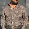 Panhandle Taupe Button Down Long Sleeve Shirt -Guadalajara Western Wear IMG 1193
