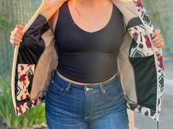 Women's Natural Aztec Floral Soft-Shell Jacket- Rock&Roll Denim -Guadalajara Western Wear IMG 14902