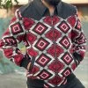 Panhandle Men's Red Aztec Wool Coat -Guadalajara Western Wear IMG 1528