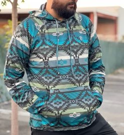 Multi Print Cactus Men's Hoodie - Rock&Roll Denim