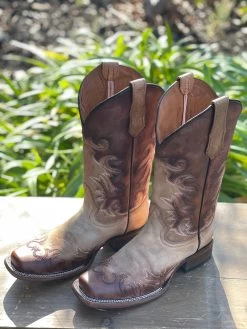 Circle G By Corral Women's Honey Chocolate Embroidery Square Toe Boot -Guadalajara Western Wear IMG 16722