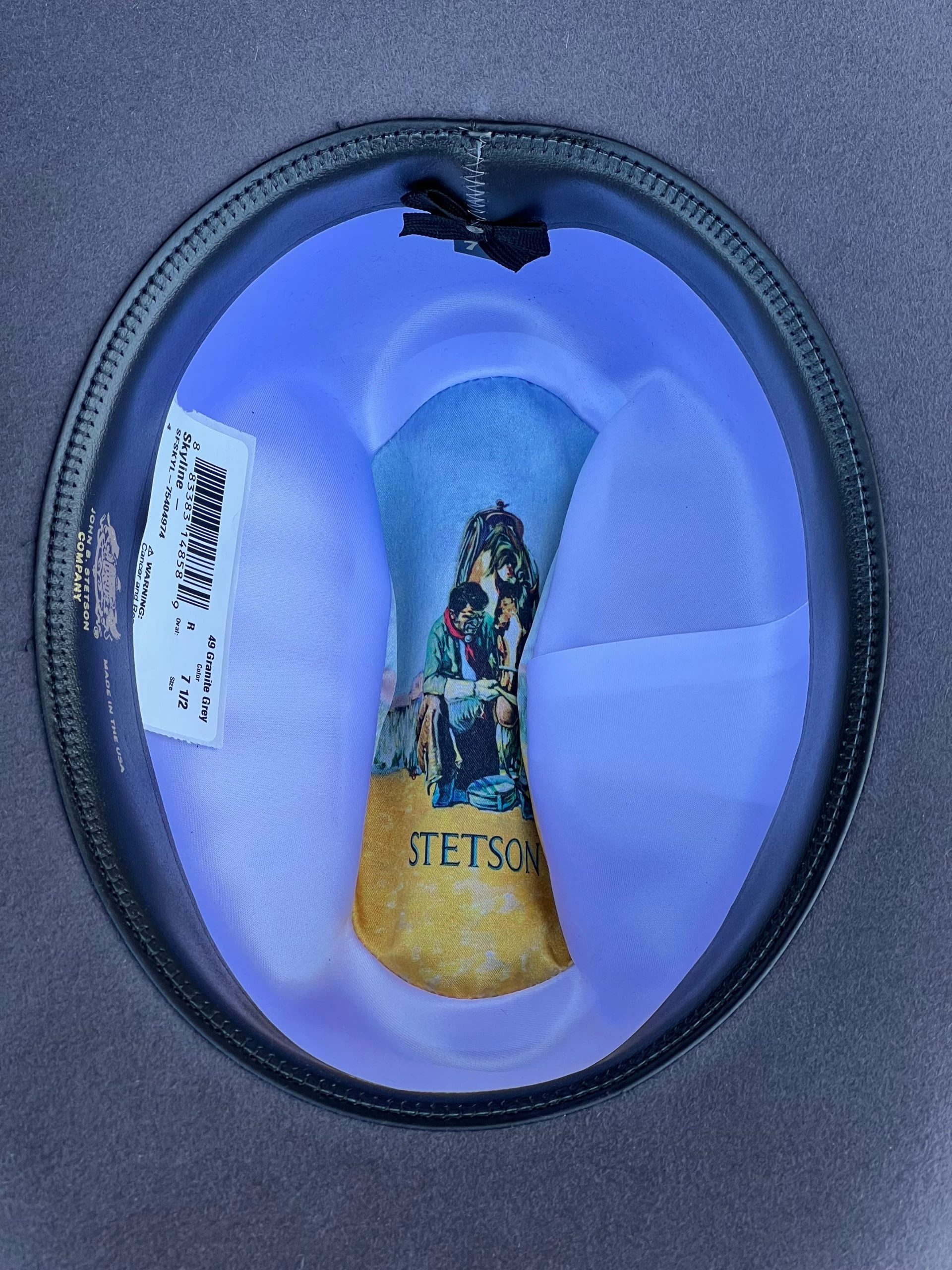 Stetson 6x Granite Grey (Copa Chica Falda/Brim 3.5") 6 Stetson 6x Granite Grey (Copa Chica Falda/Brim 3.5") - Image 4