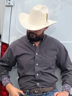 Ariat Black/Charcoal Pinpoint Oxford Classic Fit Shirt