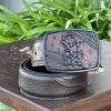 Cuadra Moroni Castaño Ostrich Modern Leather Belt (NEW) -Guadalajara Western Wear IMG 22492